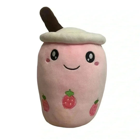 Pink Boba Milkshake Medium Plush Stuffed Toy - Picture 1 of 9